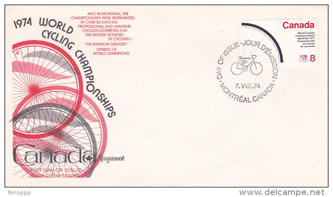Canada 1974 World Cycling Championship FDC - Cycling