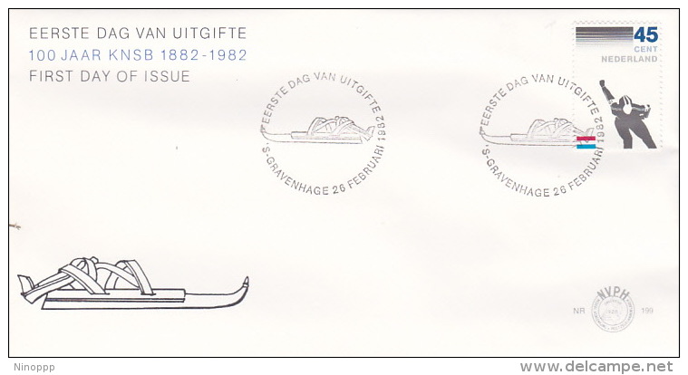 Netherlands 1982 Centenary KNSB  FDC - Skiing