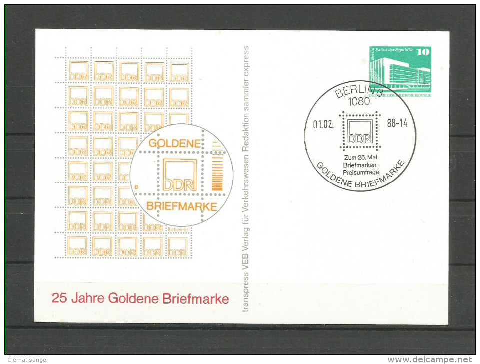 TOP!! DDR PRIVATGANZSACHE * BERLIN 8 * GOLDENE BRIEFMARKE * GESTEMPELT ** !! - Sonstige & Ohne Zuordnung