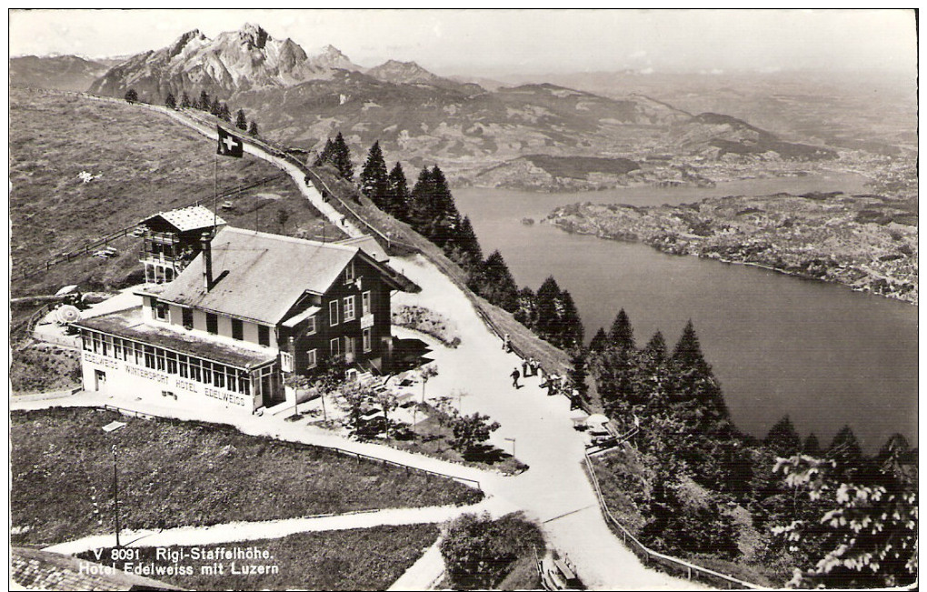 PostkaartZwitserland  B154   Rigi-Staffelhöhe Hotel Edelweiss Mit Luzern - Lucerne