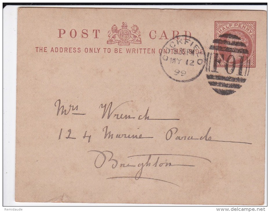 GB - 1899 - CARTE ENTIER POSTAL De CUCKFIELD Pour BRIGHTON - Postwaardestukken