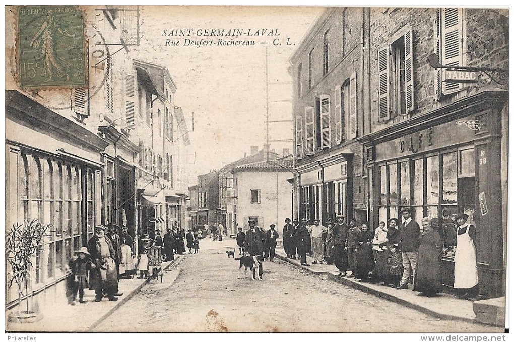 ST GERMAIN LAVAL  RUE DENFER ROCHEREAU 1910 - Saint Germain Laval