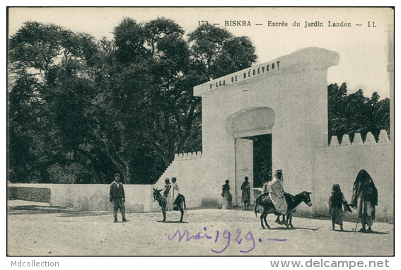 ALGERIE  BISKRA / Entrée Du Jardin Landon / - Biskra