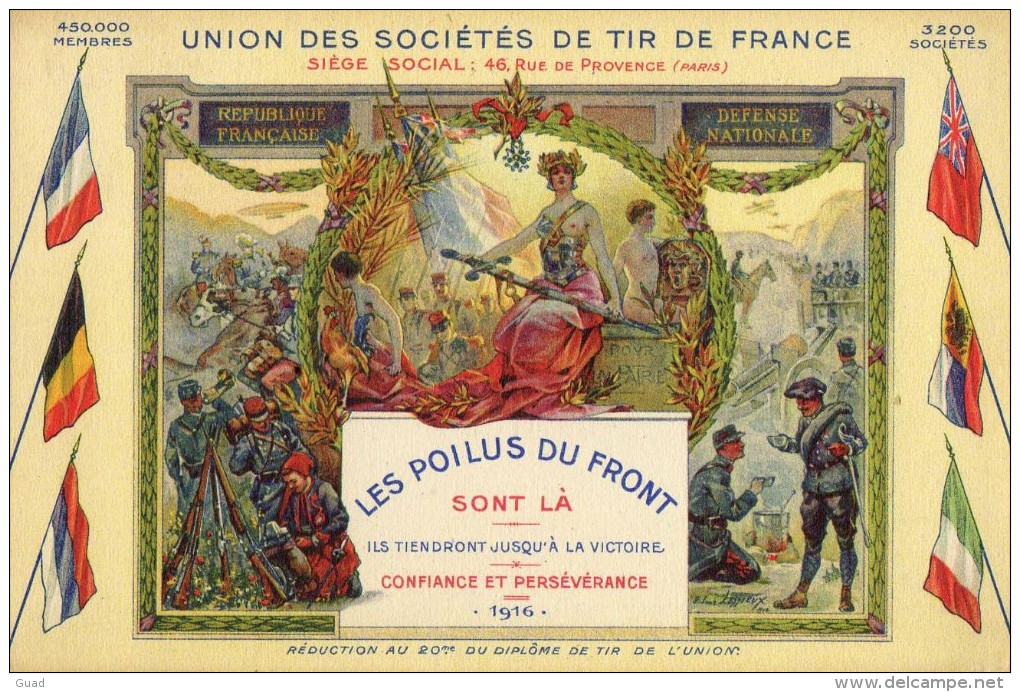 UNION DES SOCIETES DE TIR DE FRANCE  LES POILUS DU FRONT WW1 - Quiberon