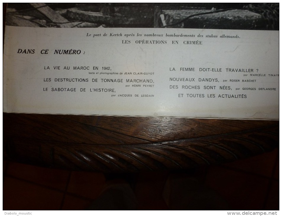 1942 Guerre Mondiale URSS ;Sud De La France Et Corse Occupés;Flotteurs De L'Yonne à Port D'ARMES; Titres D'alimentation - L'Illustration