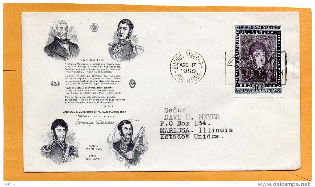Argentina 1949 FDC - FDC