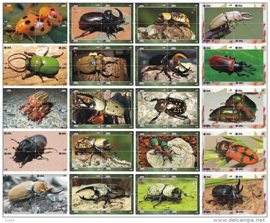 A02407 China Phone Cards Insect Puzzle 80pcs - Altri & Non Classificati
