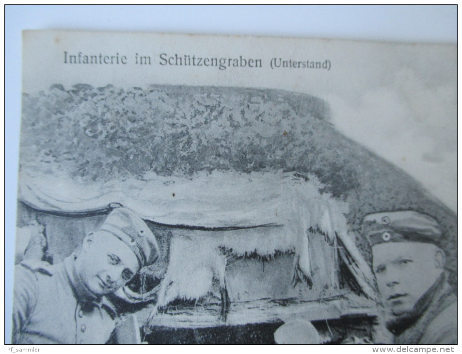 AK/Bildpostkarte 1. Weltkrieg Infanterie Im Schützengraben (Unterstand) Soldaten In Uniform / Das Deutsche Heer Im Felde - Guerre 1914-18