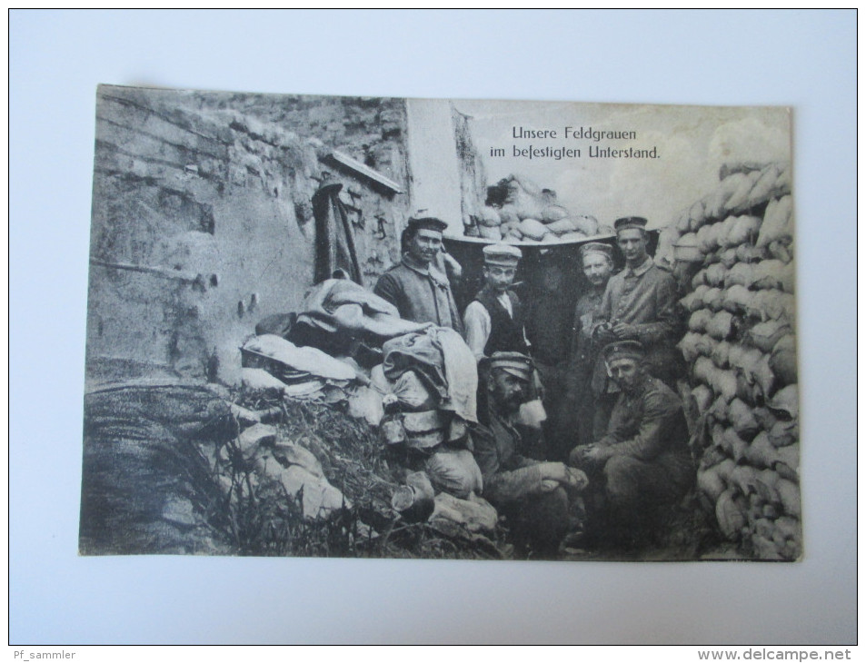 AK/Bildpostkarte 1. Weltkrieg Unsere Feldgrauen Im Befestigten Unterstand Hannoverscher Kunstverlag, Heinrich Carle - Guerre 1914-18