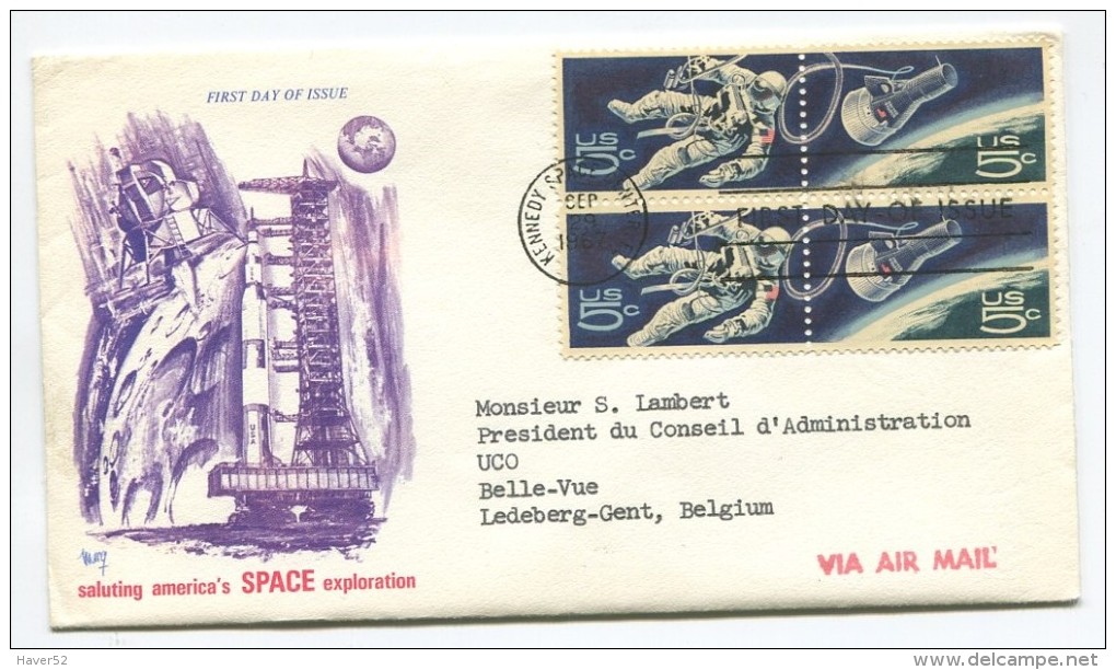 Space 1967 FDC With Accompagning Letter Send To Belgium !! - See 2 Scans ! - 1961-1970