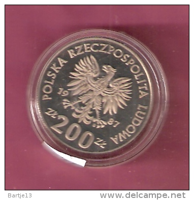 POLEN 200 ZLOTYCH 1987  PROBA TENNIS - Pologne