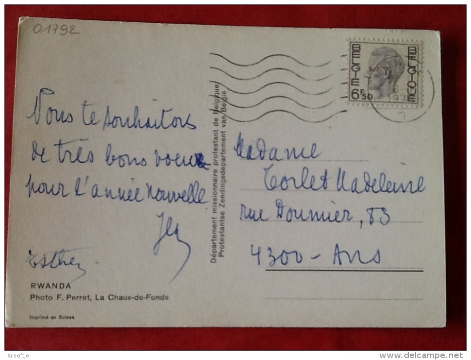 Rwanda , Card Sent From And To Belgium 1976 - Rwanda