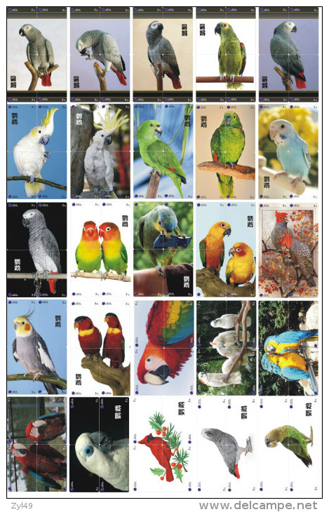 B02177 China Phone Cards Parrot Puzzle 100pcs - Parrots