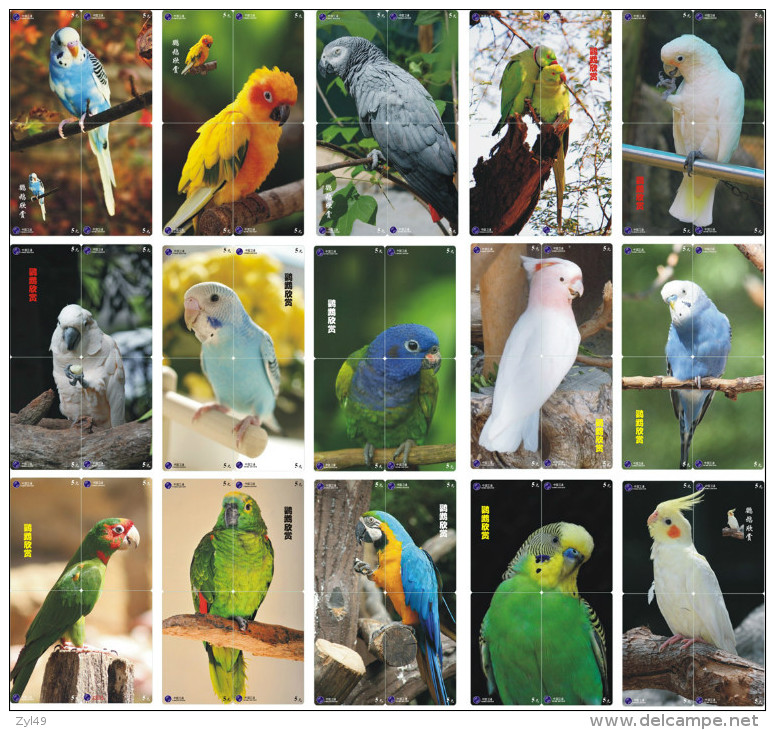 B02180 China Phone Cards Parrot Puzzle 60pcs - Loros