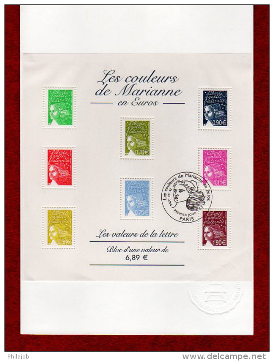 (Faciale = 6.89 €)  " LES MARIANNE DES FRANCAIS " Sur Notice Officielle 1er Jour De 2004 . N° YT BF 67. - 2000-2009