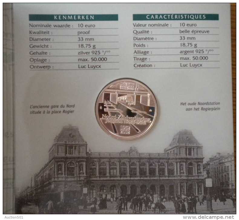 11917 - Coffret 10 Euros - 1952/2002 - Jonction Nord-Midi Bruxelles - Fleur De Coin, Monnaie Royale De Belgique - België