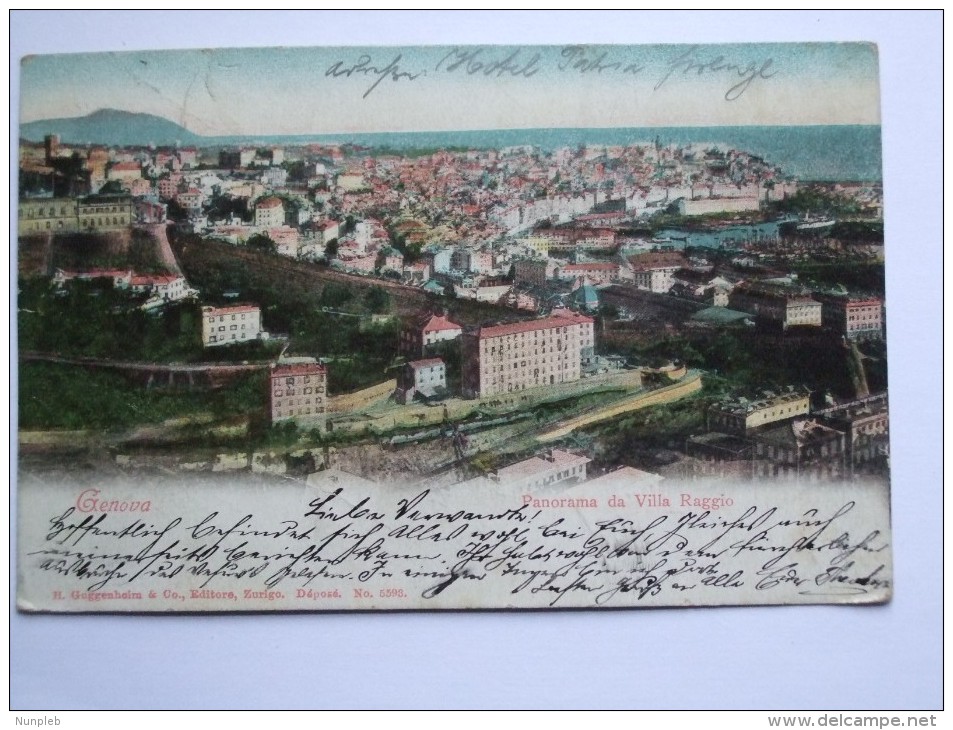 ITALY 1913 POSTCARD GENOVA GENOA PANORAMA DA VILLA RAGGIO - Genova (Genoa)