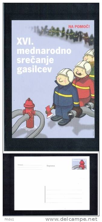 Slowenien / Slovenia Feuerwehr / Firemen Ganzsache / Postcard - Feuerwehr