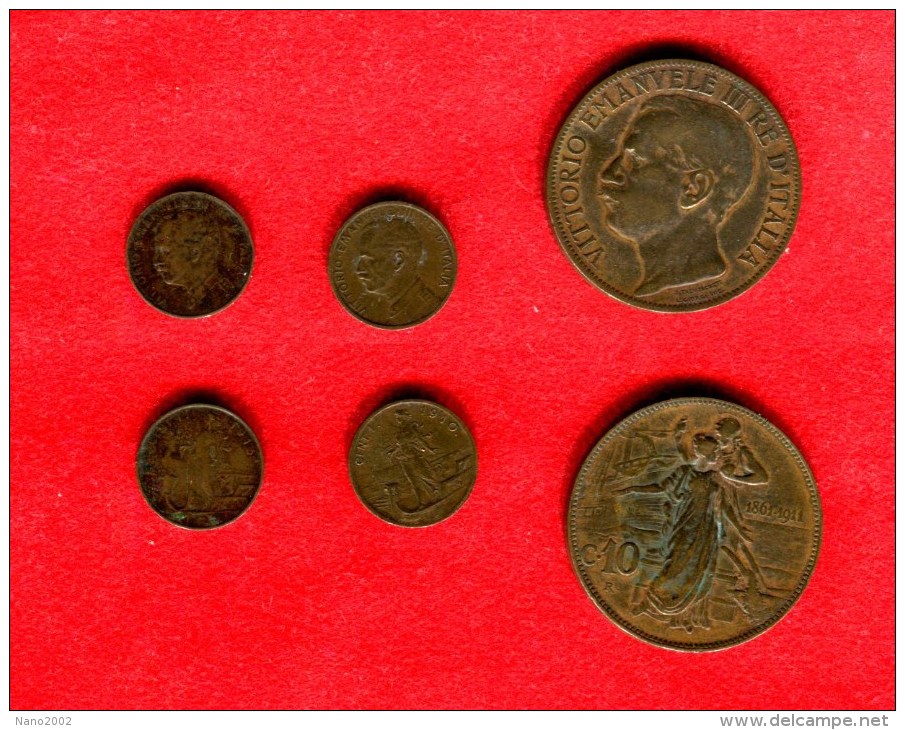 ITALIE - ITALIA - ITALIEN - VITTORIO EMMANUELE III LOT: 1 CENTESIMO 1915, 1910 - 10 CENTESIMI 1861-1911 - 1900-1946 : Victor Emmanuel III & Umberto II