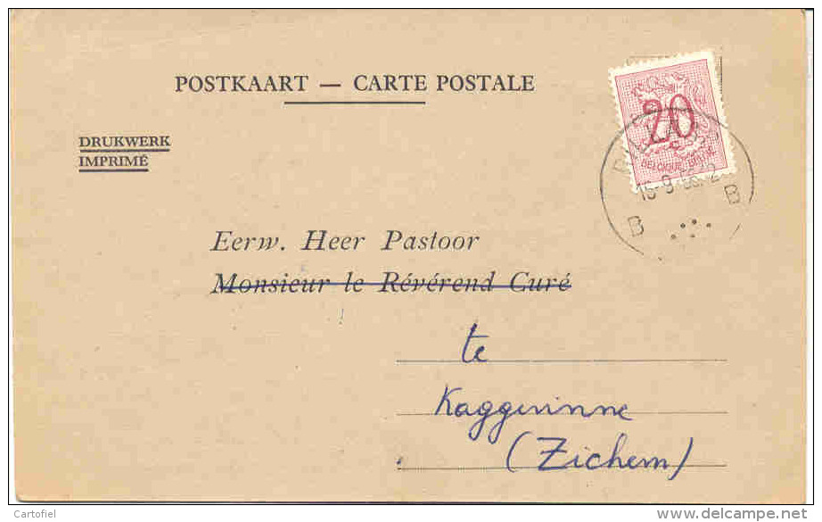 RILLAAR-SPECIALE POSTKAART-VERSTUURD NAAR KAGGEVINNE-PASTOOR-WILLEMS-1956-BEVESTIGING DOOPSEL-TIMMERMANS BEN-ZIE 3 SCANS - Aarschot