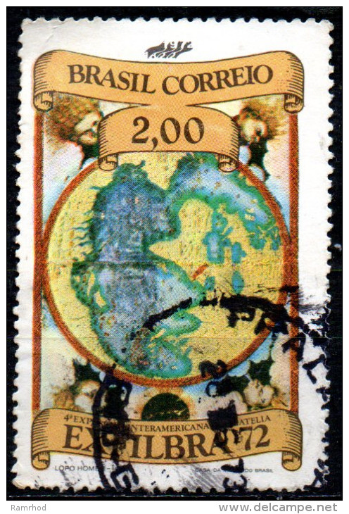 BRAZIL 1972 "EXFILBRA 72" 4th International Stamp Exhibition, Rio De Janeiro. - 2cr. - Lopo Homem's World Map, 1519   FU - Oblitérés