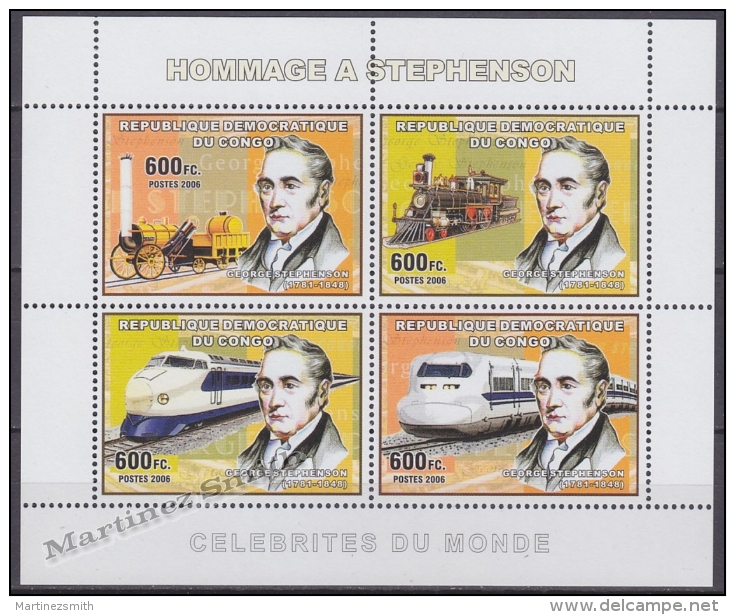 Congo Democratic Republic 2006 Yvert 1679-82, Personality George Stephenson &amp; Trains - MNH - Ungebraucht