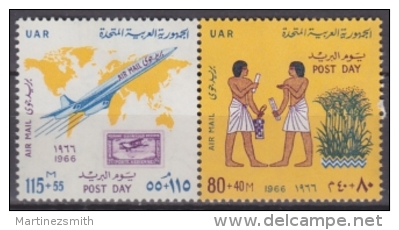 Egypt 1966 Airmail Yvert 97-98, Post Day - MNH - Neufs