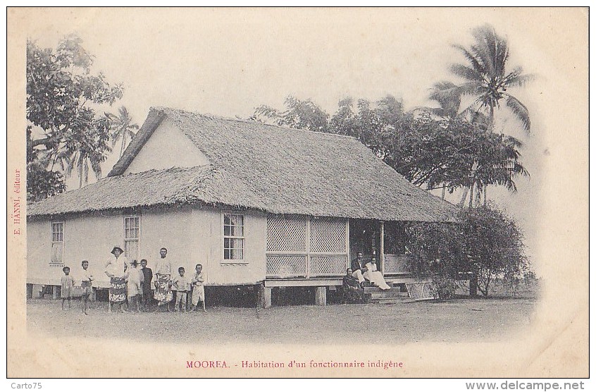 France - Polynésie Française - Moorea -  Précurseur Habitation Fontionnaire Indigène - Polynésie Française