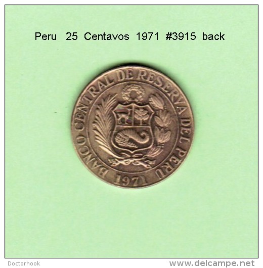 PERU    25  CENTAVOS  1971   (KM # 259) - Perú