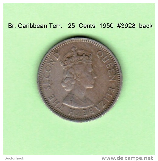 BRITISH CARIBBEAN TERRITORIES   25  CENTS   1965   (KM # 6) - Territoires Britanniques Des Caraïbes