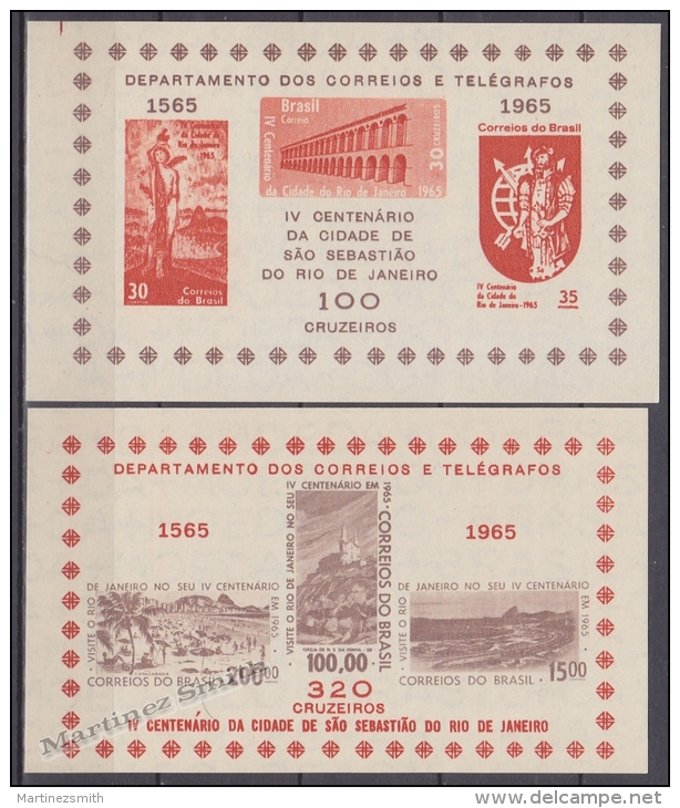 Bresil - Brazil - Brasil 1965 Miniature Sheet Yvert BF 14-15, 4th Centenary City Of Rio De Janeiro - MNH - Ungebraucht