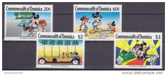 Dominica 1989 Yvert 1145-48, The Glamour Of Hollywood, Walt Disney, MNH - Dominica (1978-...)