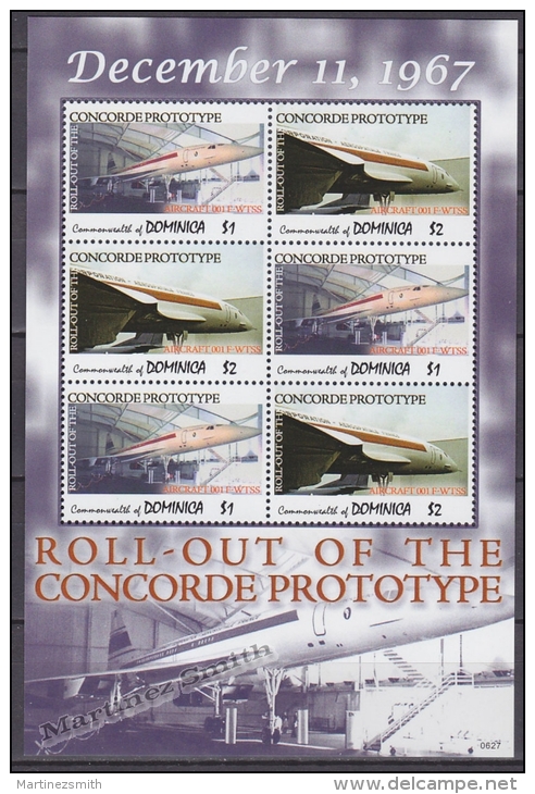 Dominica 2006 Yvert 3285-86, Concorde Anniversary Flight, Sheetlet MNH - Dominica (1978-...)