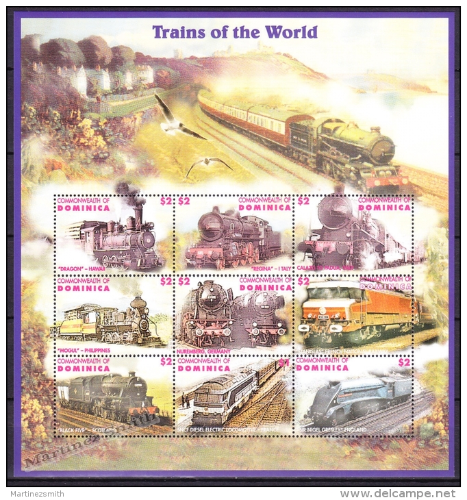Dominica 1996 Yvert 1874-82, Trains Of The World - MNH - Dominica (1978-...)