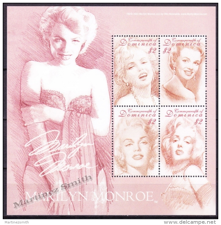 Dominica 2004 Yvert 3084-87, Personality, Marilyn Monroe, Actress - MNH - Dominique (1978-...)