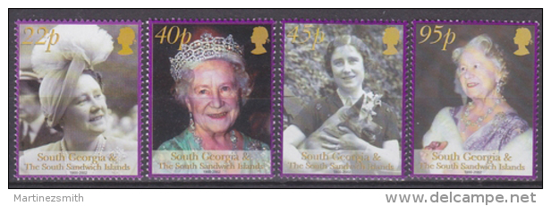 Falkland - South Georgia 2002 Yvert 344-47, In Memory Of The Queen Mother, MNH - South Georgia