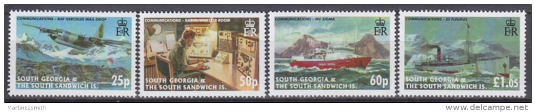 Falkland - South Georgia 2006 Yvert 420-23, Transport Communications, Airplane, Ships, MNH - Géorgie Du Sud