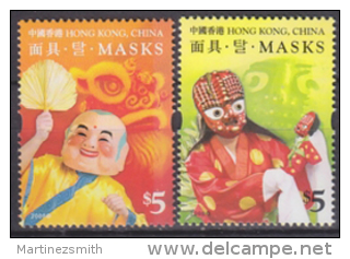 Hong Kong 2008 Yvert 1405-06 Masks From Hong Kong And Korea - MNH - Unused Stamps