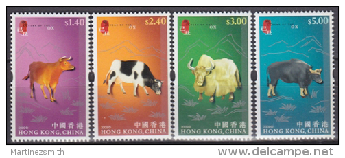 Hong Kong 2008 Yvert 1411-14, Chinese Lunar New Year, Ox - MNH - Unused Stamps