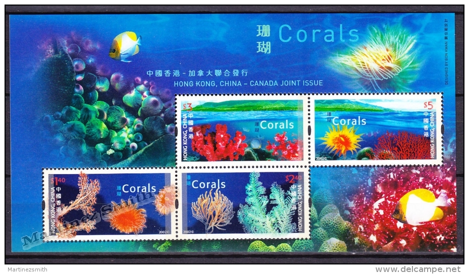 Hong Kong 2002 Yvert BF 94, Fauna Corals, Joint Issue With Canada Miniature Sheet - MNH - Neufs