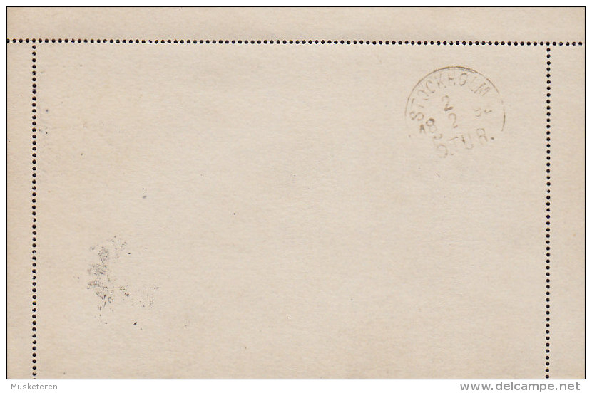 Sweden Postal Stationery Ganzsache Entier Kortbref 10 Ö Ziffer Im Perlenkreis RAGGAD? 1892 To STOCKHOLM (3 Scans) - Ganzsachen