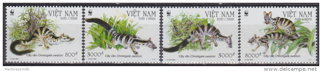 Vietnam 2005 Yvert 2168-71, Protection Of Nature, WWF, Civet Cat - MNH - Vietnam