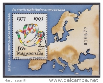 Hongrie - Hungary 1993 Yvert BF 226, 20th Ann. Helsinki Conference Of Security - MNH - Nuevos