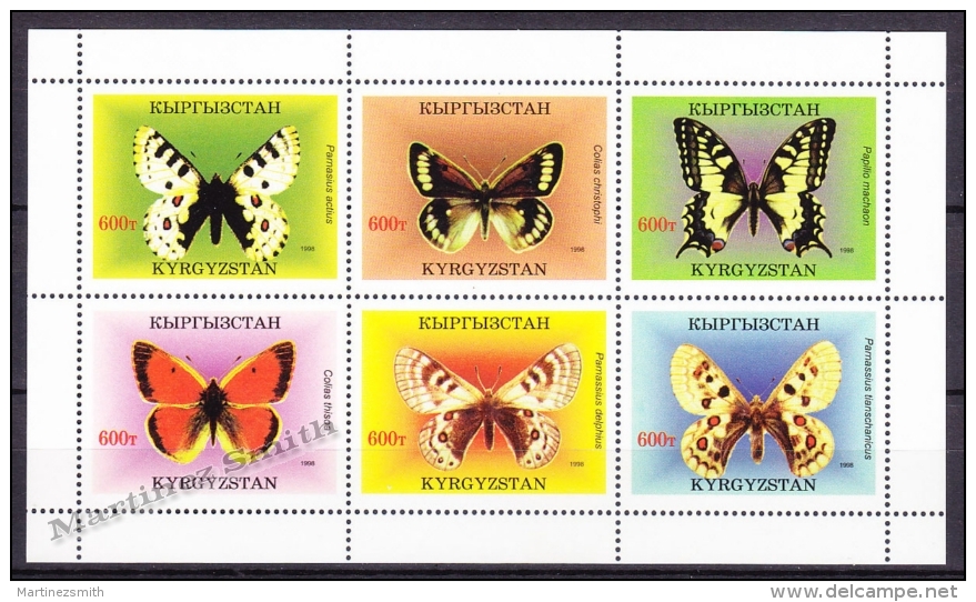 Kirghiztan 1998 Yvert 106-11, Fauna Insects, Butterflies - MNH - Kyrgyzstan