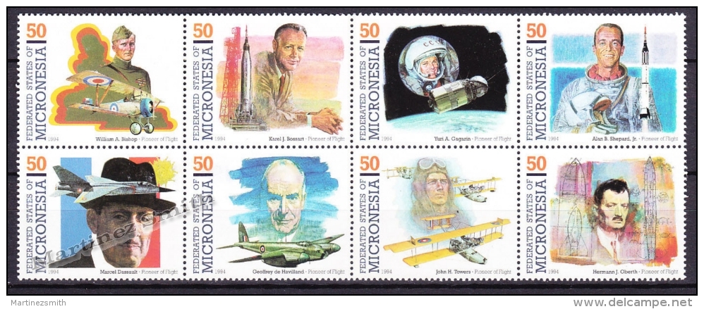 Micronesia 1994 Yvert 314-21, Pioneers Of The Aviation (IV) - MNH - Micronésie