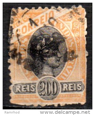 BRAZIL 1894 Liberty -200r. - Black And Orange   FU SPACEFILLER CHEAP PRICE - Oblitérés
