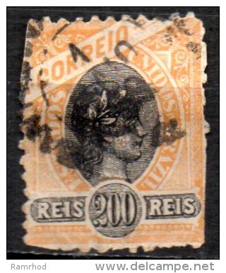 BRAZIL 1894 Liberty -200r. - Black And Orange   FU SPACEFILLER CHEAP PRICE - Usados