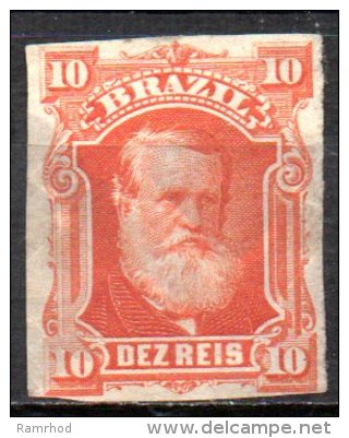 BRAZIL 1878  Emperor Dom Pedro II - 10r. - Red   FU - Oblitérés