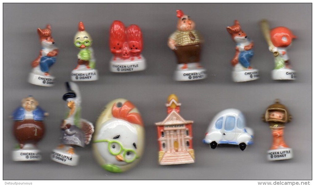 Serie Complète 12 Fèves Brillantes CHICKEN LITTLE - DISNEY 2006 - Disney