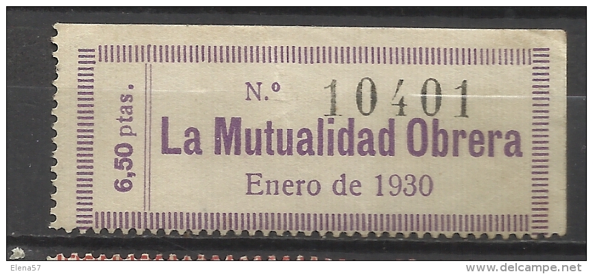 8254-SELLO SINDICAL MUTUALIDAD OBRERA,SELLO REPUBLICANO,SELLOS Y VIÑETAS POLITICAS Y SINDICALES.RAROS,ESCASOS. ESPAÑA - Viñetas De La Guerra Civil